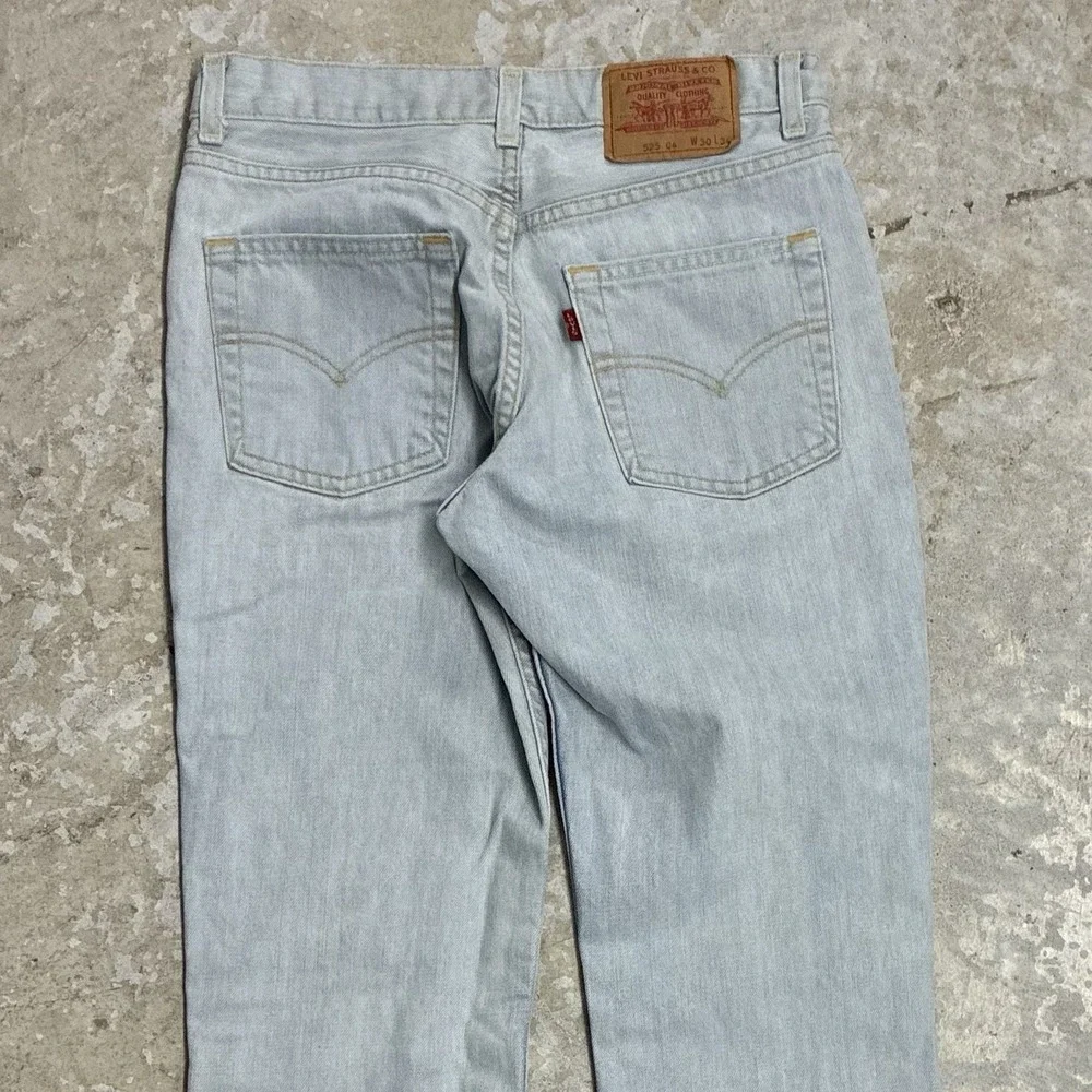 Vintage Levis 525 04 Jeans Mens 30x34 Blue Bootcut Light Wash Denim Fits 28x33